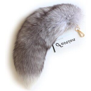⚡ Fluffy Sunny Fox Tail Fur Cosplay Handbag Accessories Key Chain Ring Hook